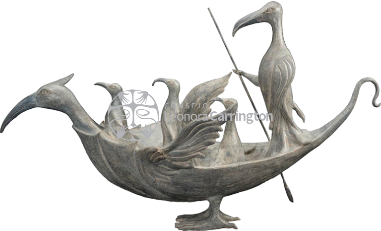 Escultura en bronce, The ship of cranes, de Leonora Carrington