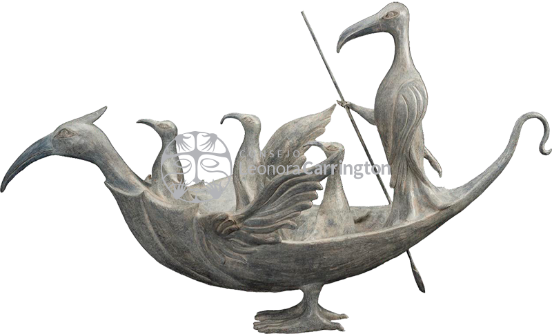 Escultura en bronce, The ship of cranes, de Leonora Carrington