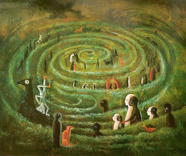 Pintura Laberinto (1991) de Leonora Carrington
