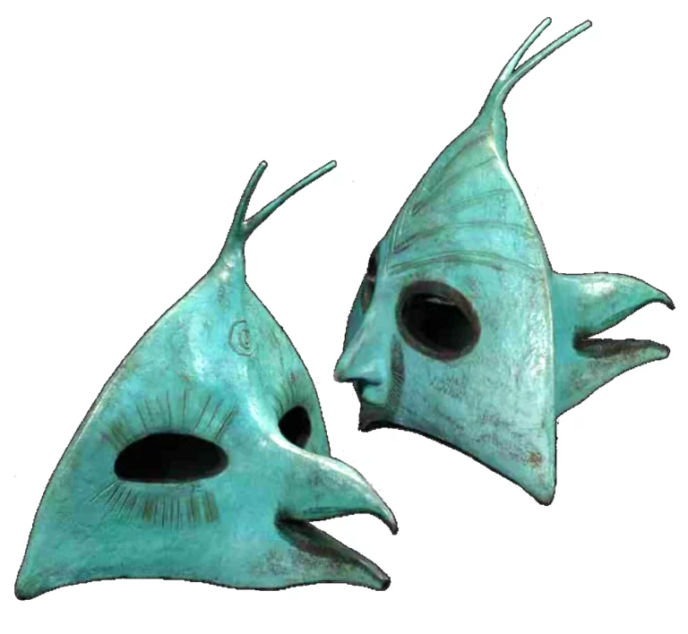 Escultura en bronce La verdadera máscara (2010)