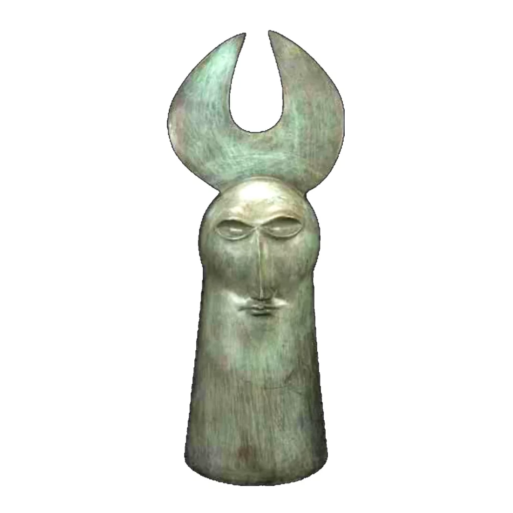 Luna muda (2009) escultura en bronce