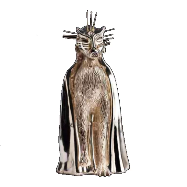 Escultura en plata Gato de la noche