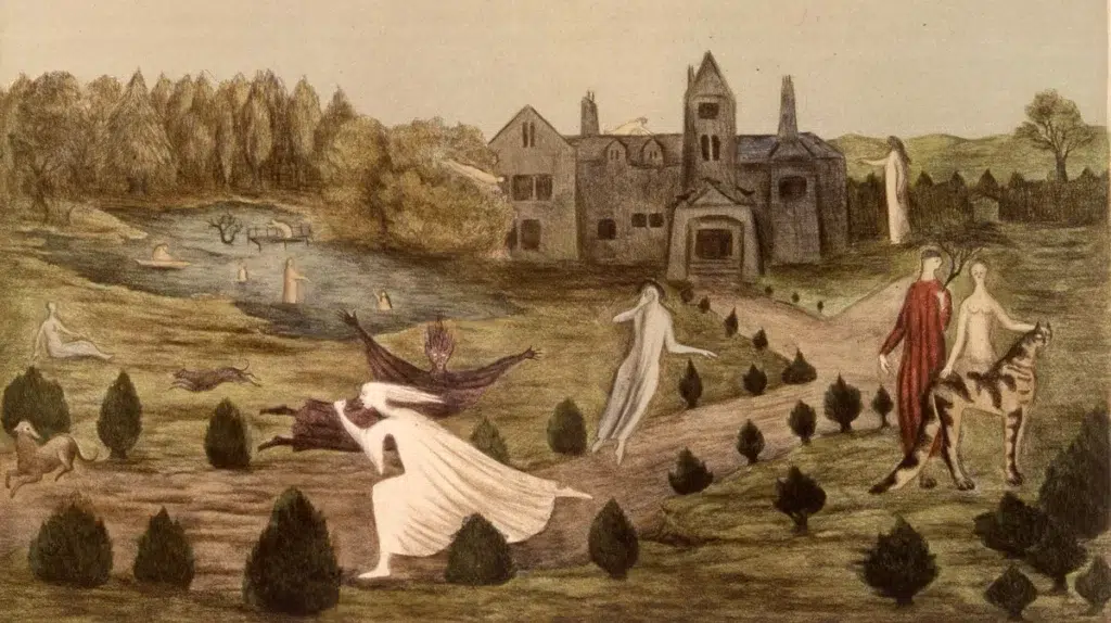Litografía Crookhey Hall (1986)