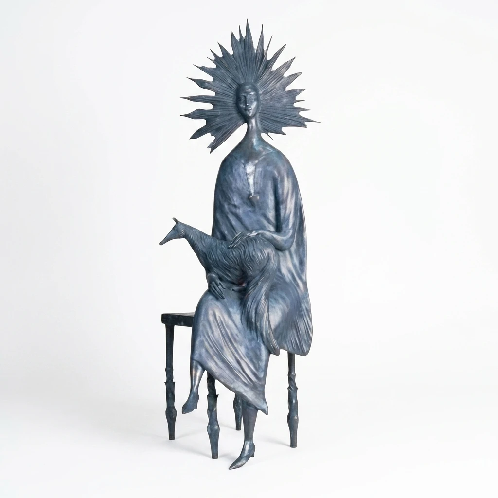 Mujer con zorro (2010) Escultura de bronce